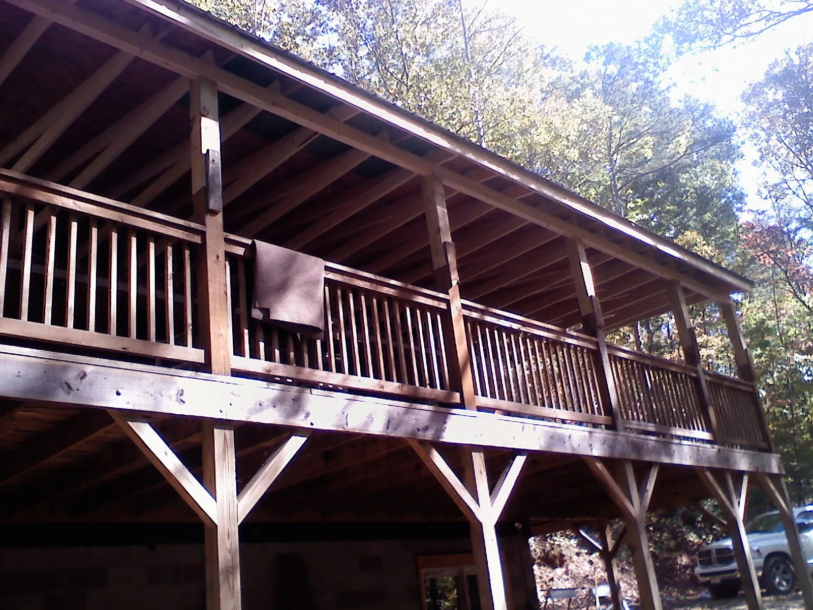 Timber framing under a new elevated porch and deck — Roof Leak Repair in Idyllwild by Roofing Brothers